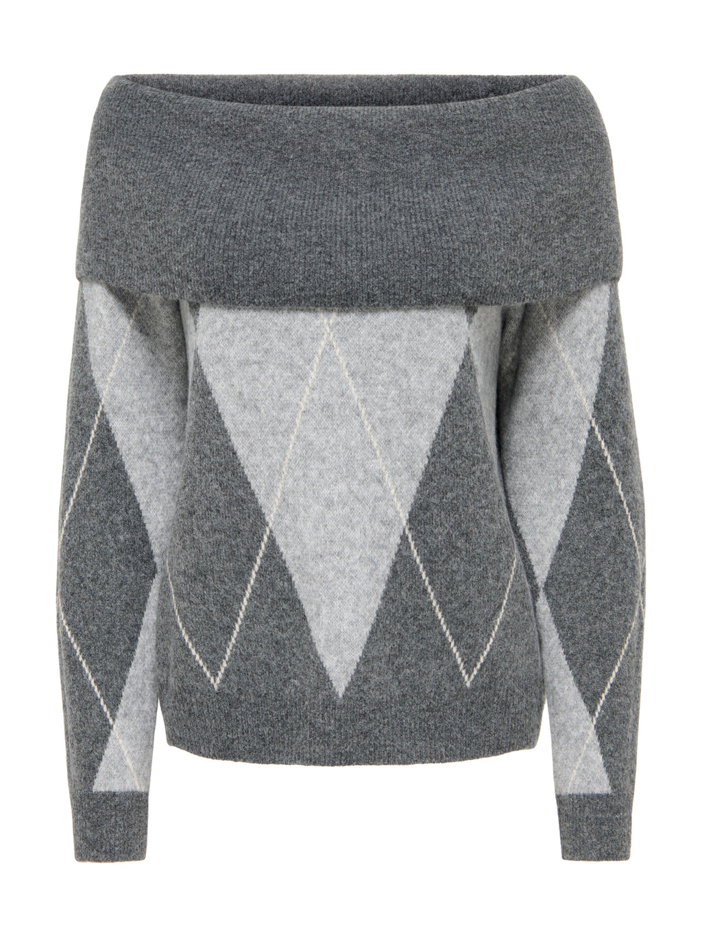 Maglia Only Livia Grigia con scollo off-shoulder 15383895 /Dark Grey Melange ONLY 