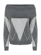 Maglia Only Livia Grigia con scollo off-shoulder 15383895 /Dark Grey Melange ONLY 