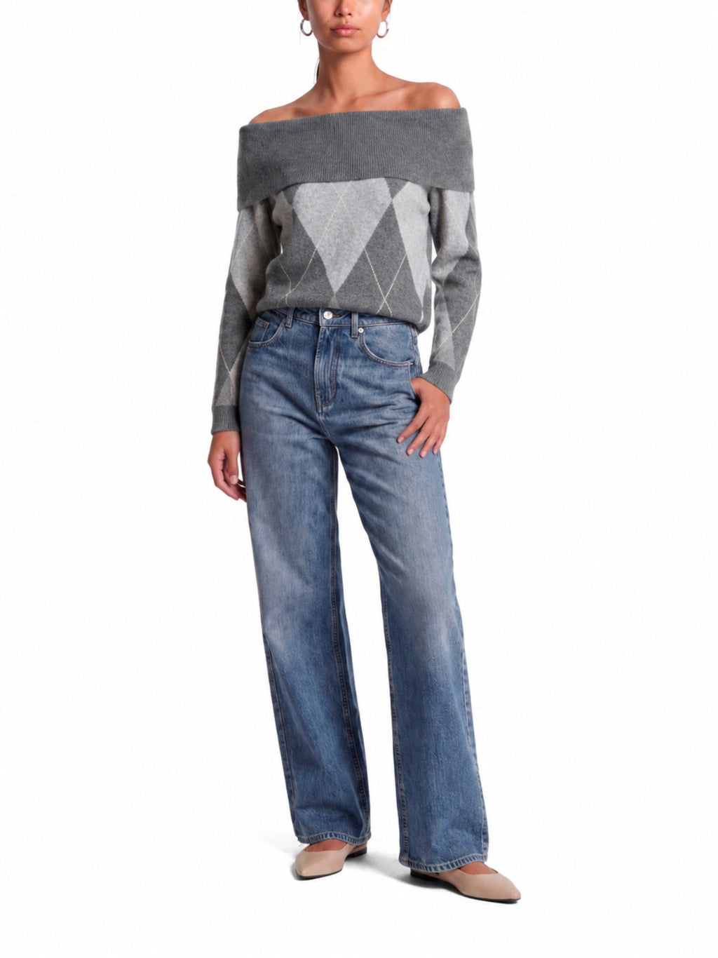 Maglia Only Livia Grigia con scollo off-shoulder 15383895 /Dark Grey Melange ONLY 