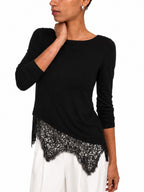 T-shirt Only Laila Nera con pizzo 15384850 /Black ONLY 