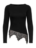 T-shirt Only Laila Nera con pizzo 15384850 /Black ONLY 