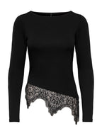 T-shirt Only Laila Nera con pizzo 15384850 /Black ONLY 