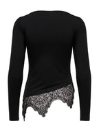 T-shirt Only Laila Nera con pizzo 15384850 /Black ONLY 