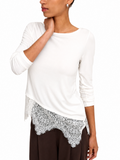 T-shirt Only Laila Bianca con pizzo 15384850 /Cloud Dancer ONLY 