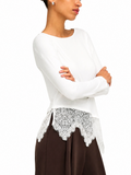 T-shirt Only Laila Bianca con pizzo 15384850 /Cloud Dancer ONLY 