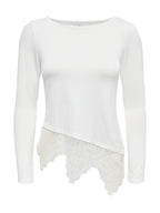 T-shirt Only Laila Bianca con pizzo 15384850 /Cloud Dancer ONLY 