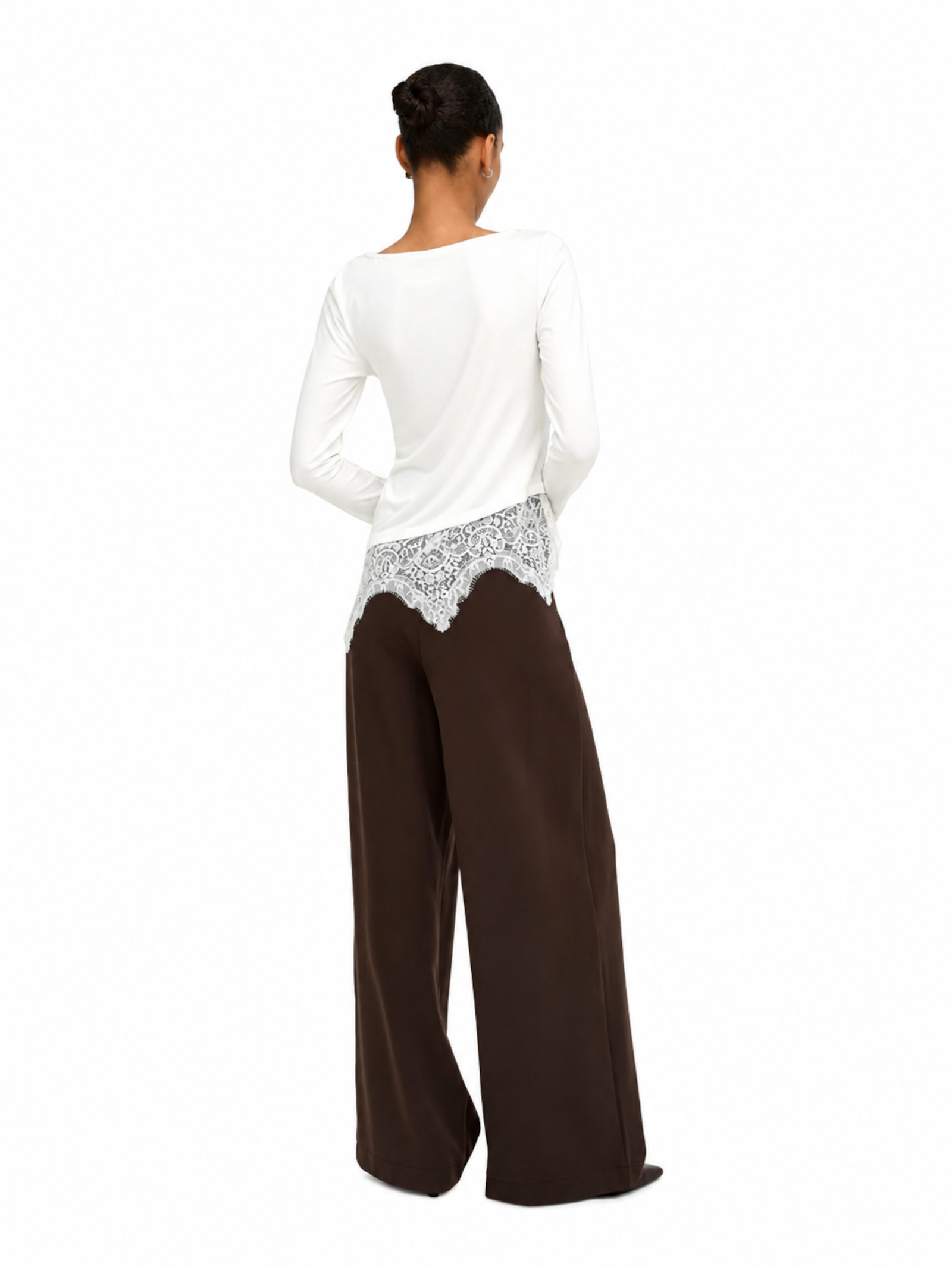 T-shirt Only Laila Bianca con pizzo 15384850 /Cloud Dancer ONLY 