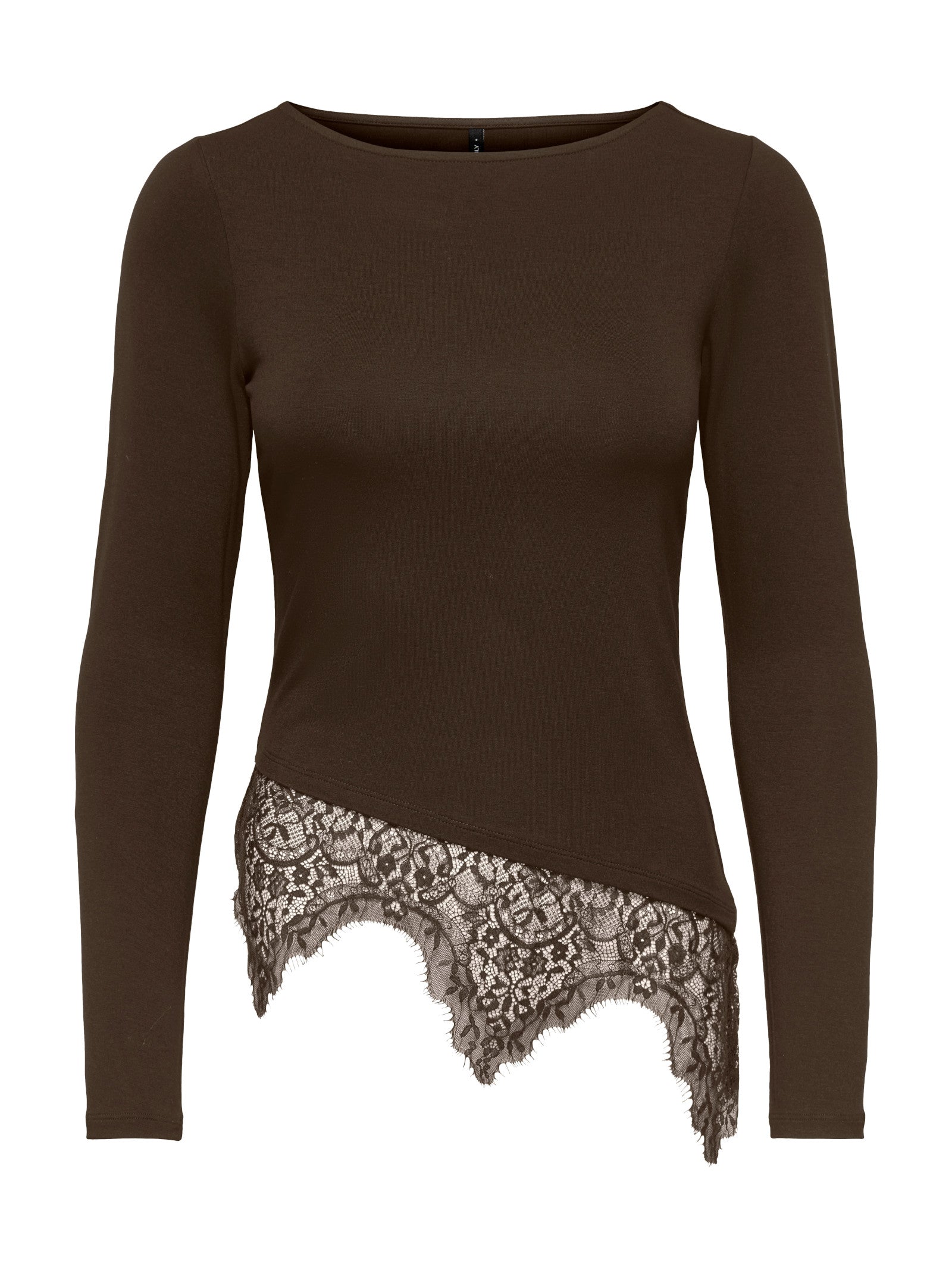 T-shirt Only Laila con pizzo Marrone 15384850 /Coffee Bean ONLY 