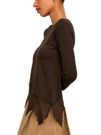 T-shirt Only Laila con pizzo Marrone 15384850 /Coffee Bean ONLY 