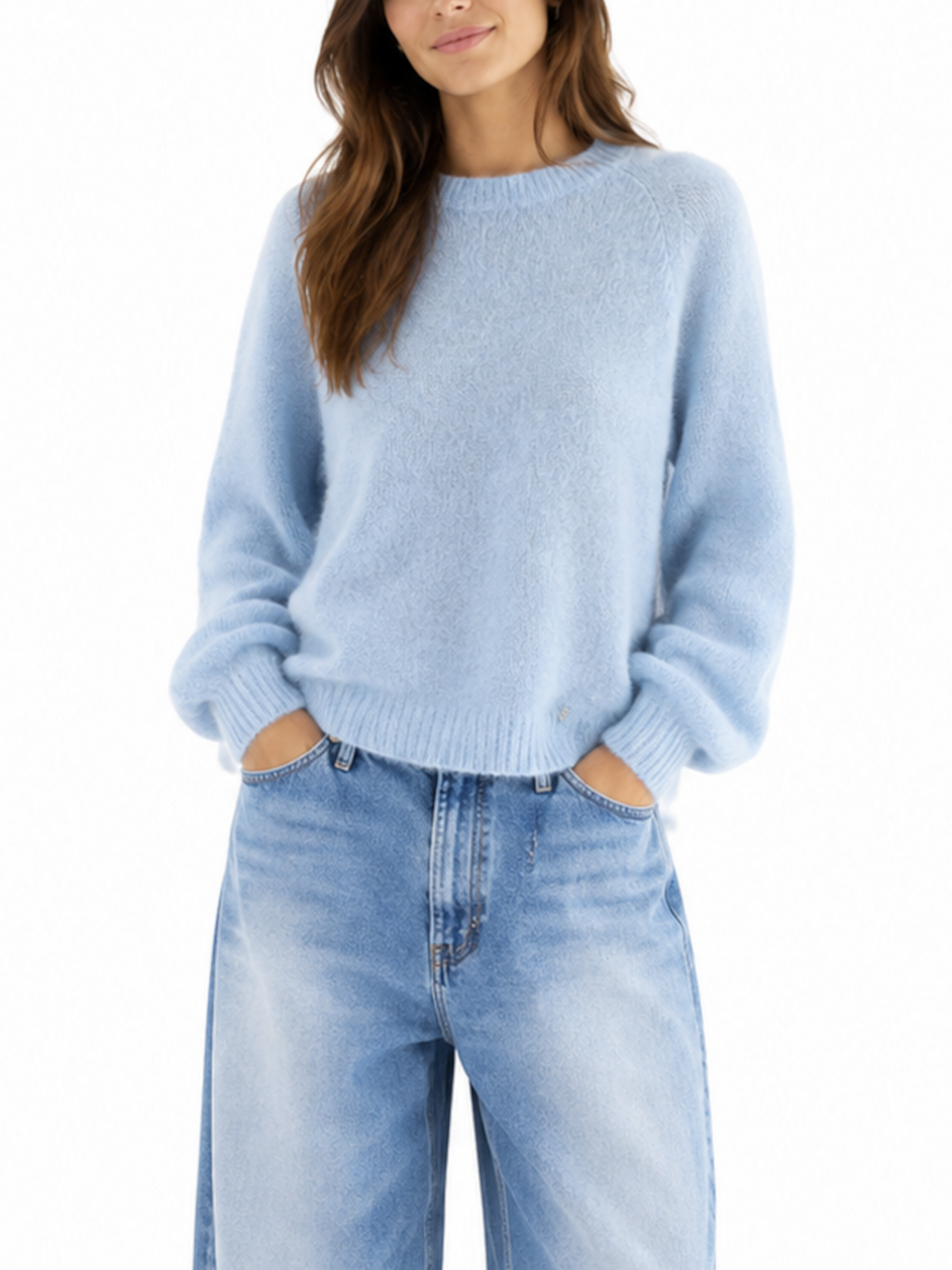 Maglia Please Celeste girocollo basic M49779264 CELESTE PLEASE 
