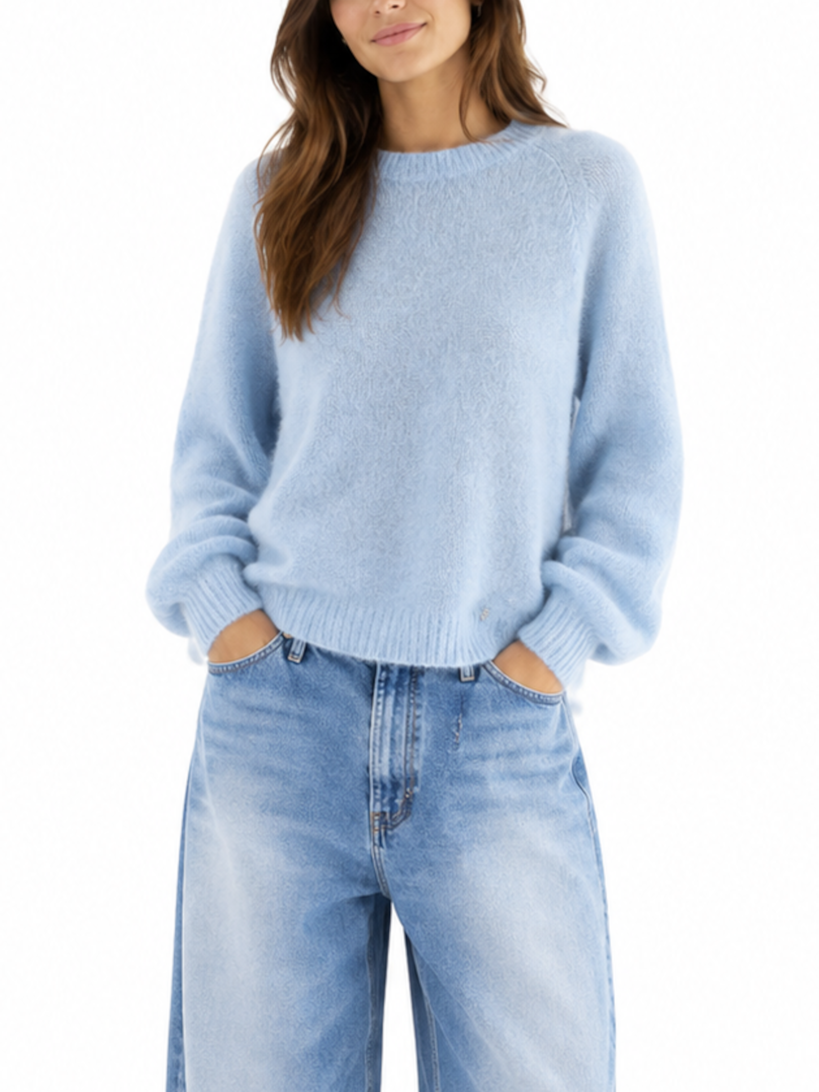 Maglia Please Celeste girocollo basic M49779264 CELESTE PLEASE 