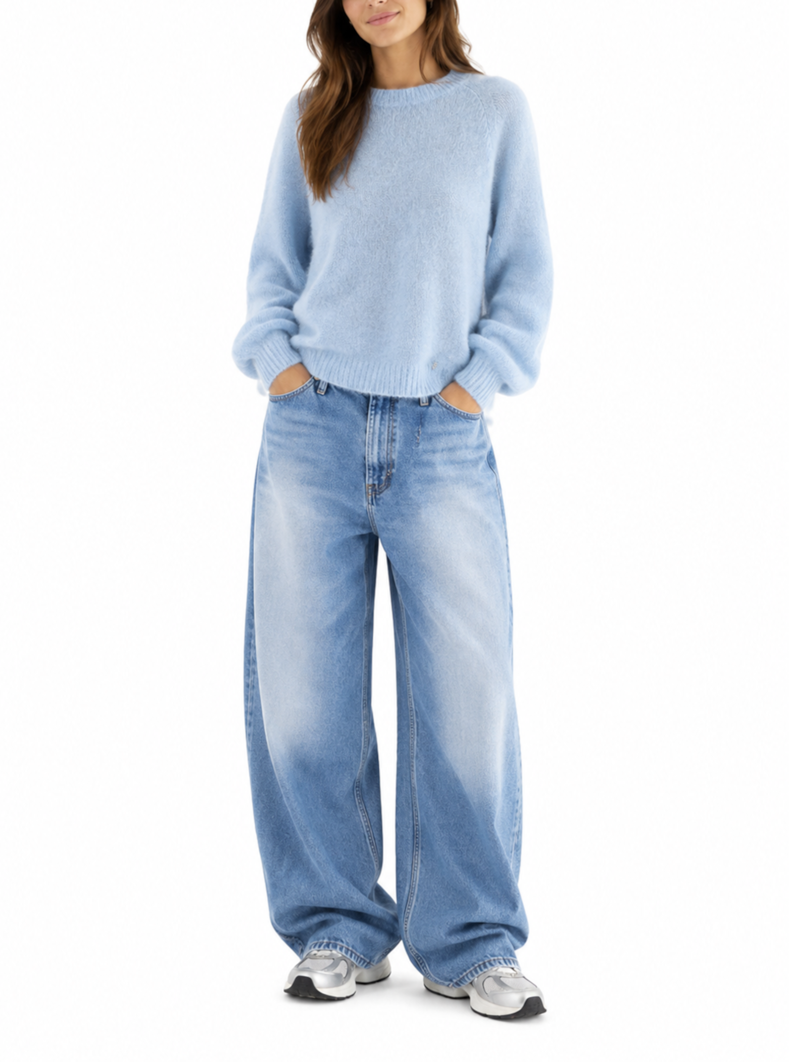 Maglia Please Celeste girocollo basic M49779264 CELESTE PLEASE 