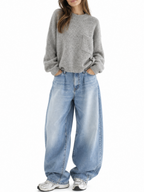 Maglia Please Grigio girocollo taschino M734725625 GRIGIO PLEASE 