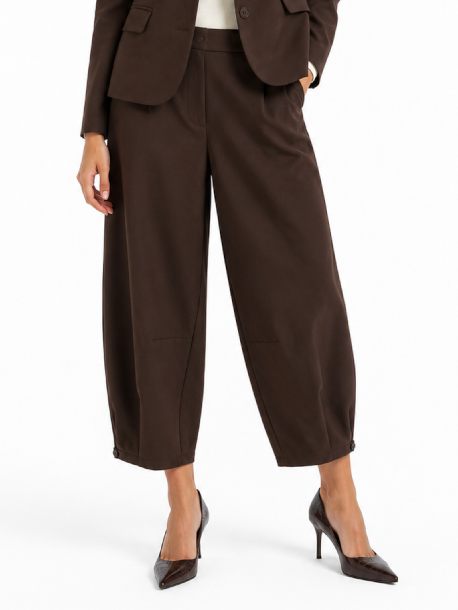 Pantalone Please Cioccolato Barrel P3R3EEO000 CIOCCOLATO PLEASE 