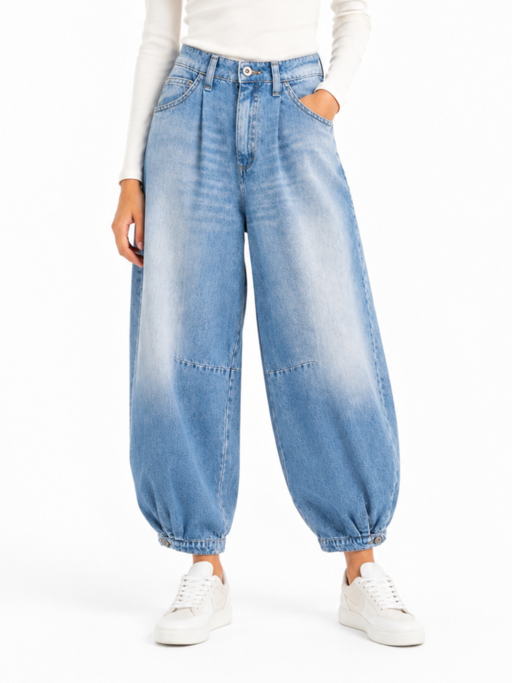 Jeans Please Blue Denim Balloon fit P3RHDINPGE BLUE DENIM PLEASE 