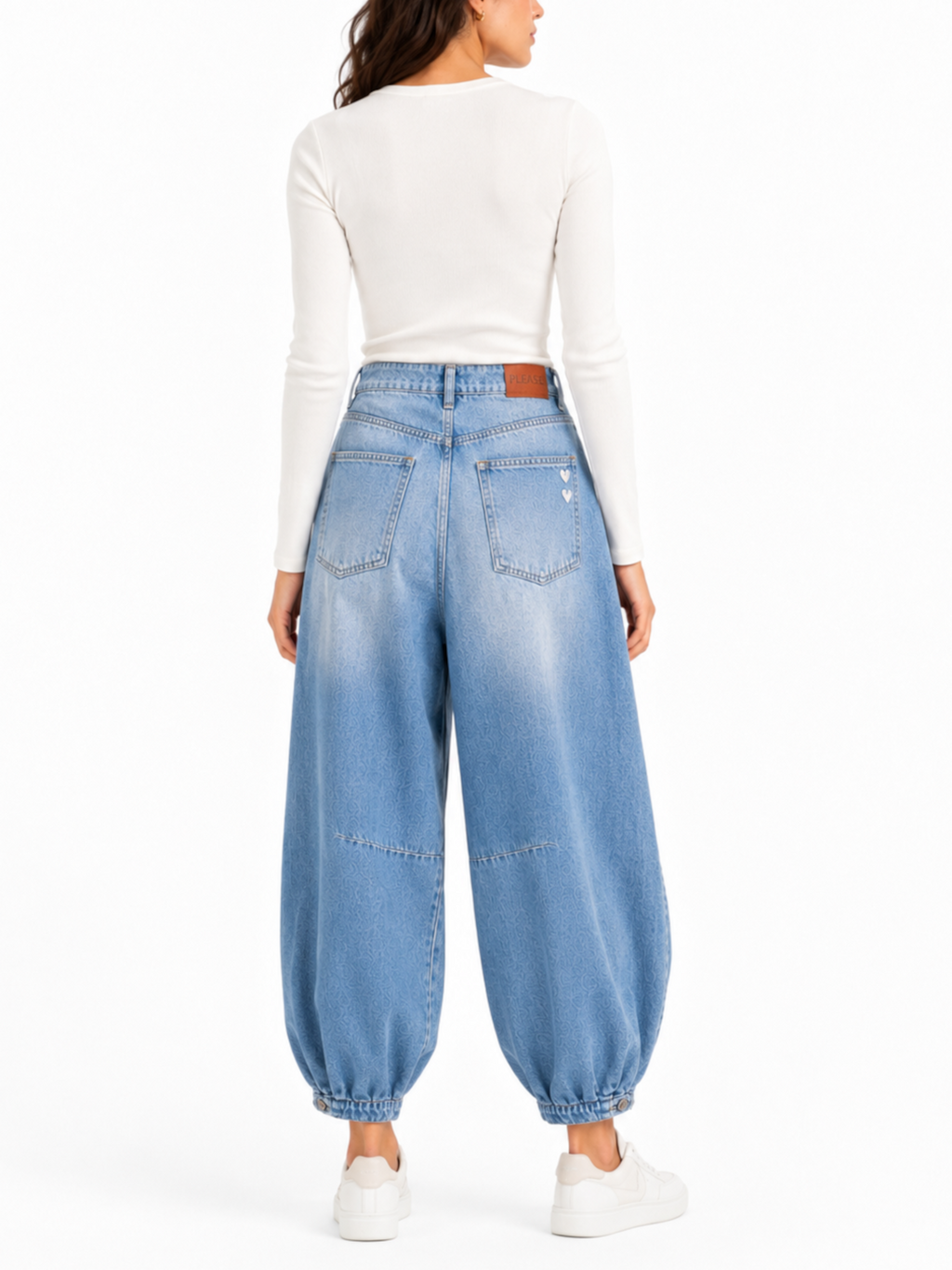 Jeans Please Blue Denim Balloon fit P3RHDINPGE BLUE DENIM PLEASE 