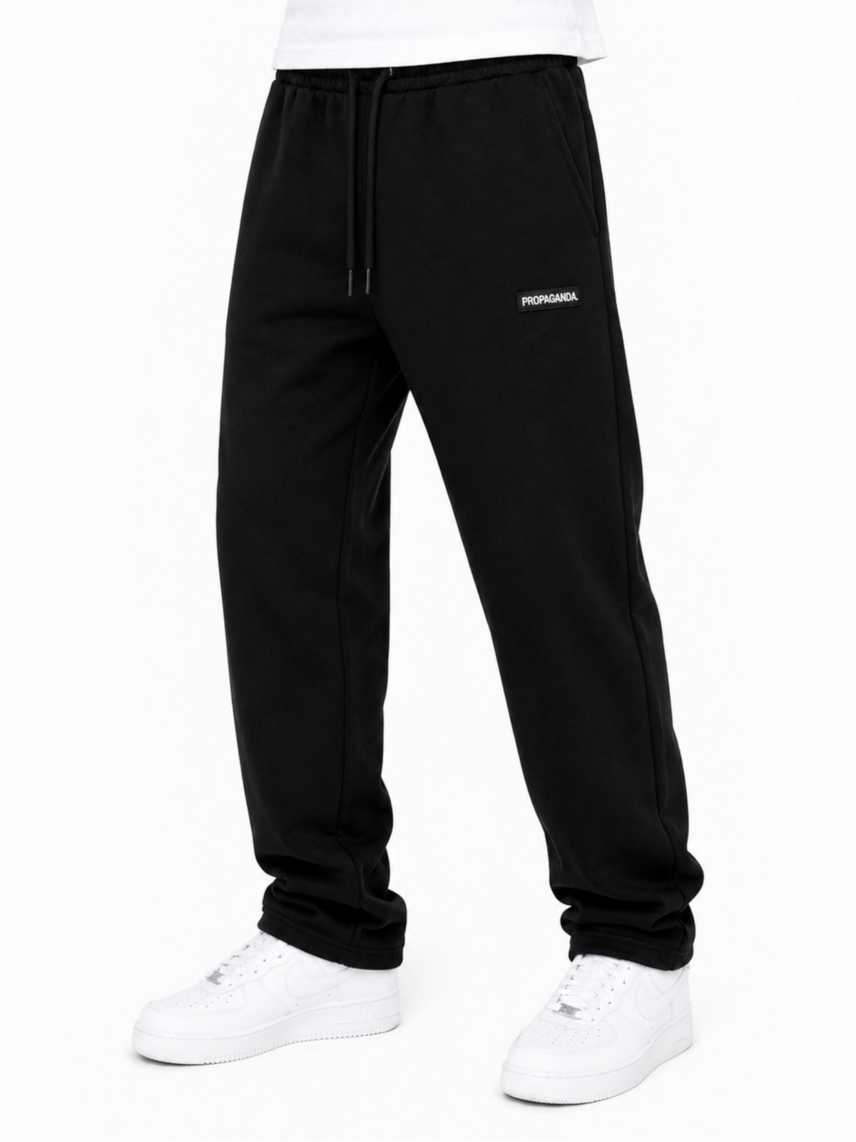 Pantalone Propaganda Nero logo in felpa BR830 BLACK PROPAGANDA 