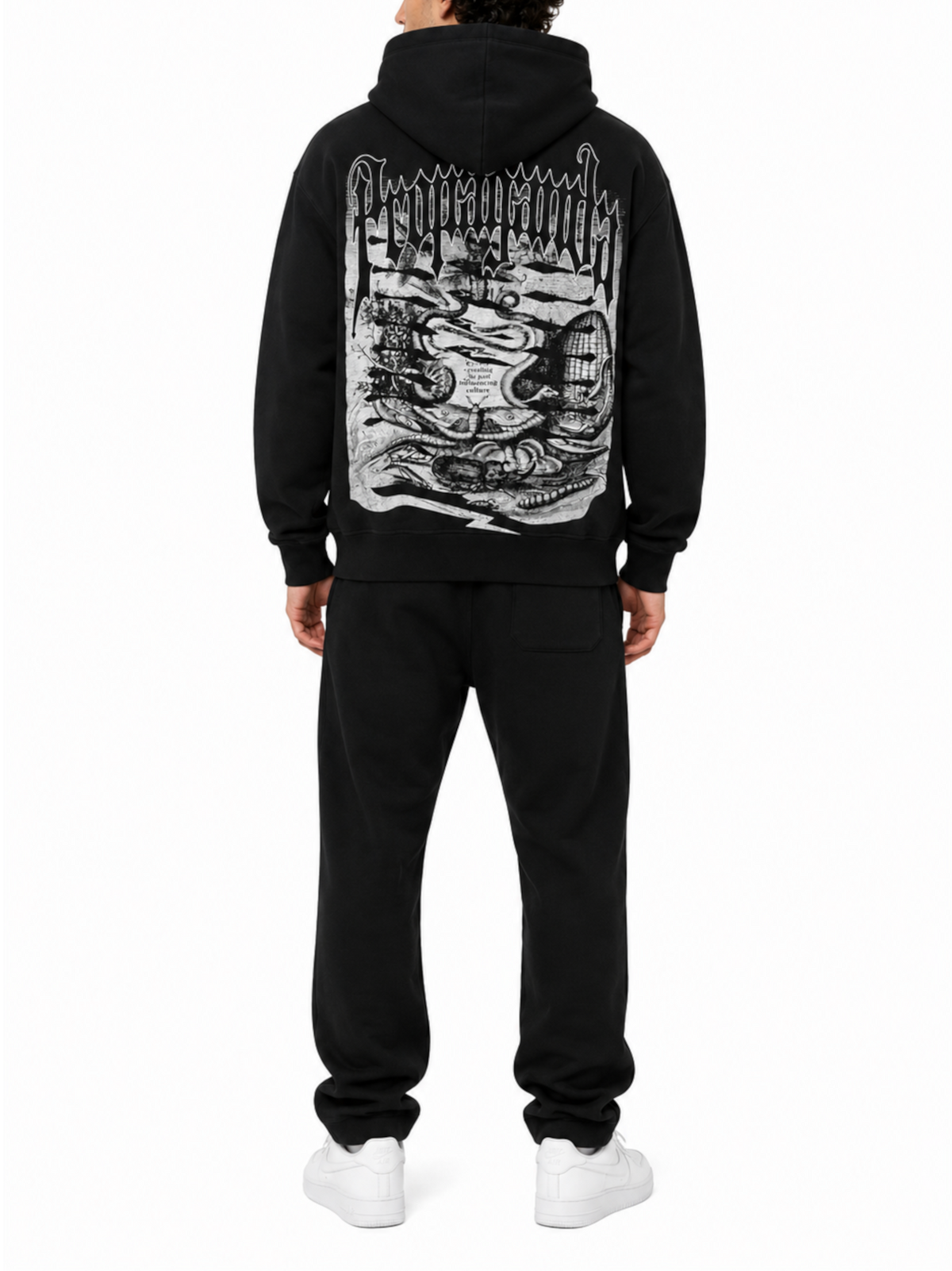 Felpa Propaganda Nero Ribs Butterfly FE758 BLACK PROPAGANDA 