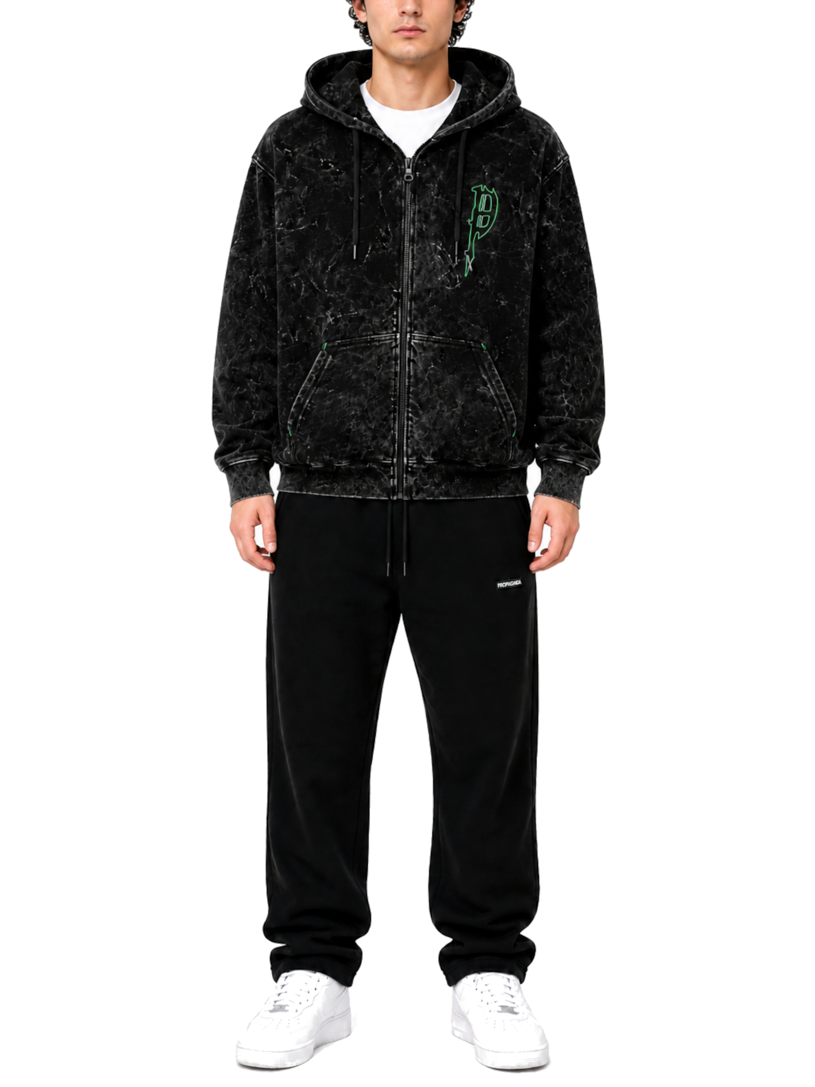 Felpa Propaganda Nero Stonewash FE775 BLACK PROPAGANDA 