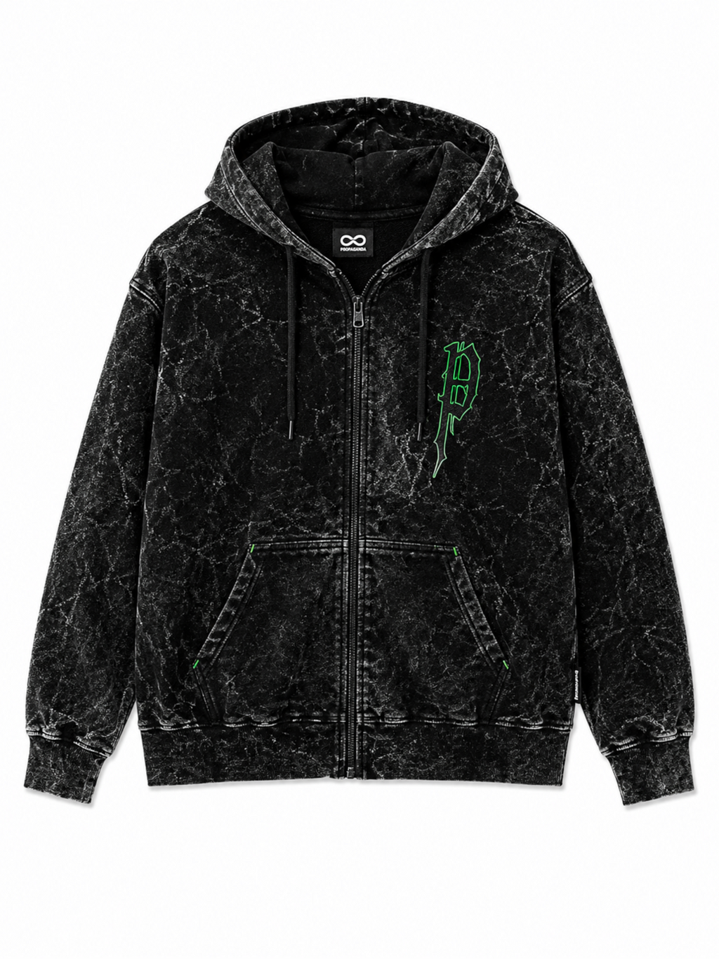 Felpa Propaganda Nero Stonewash FE775 BLACK PROPAGANDA 