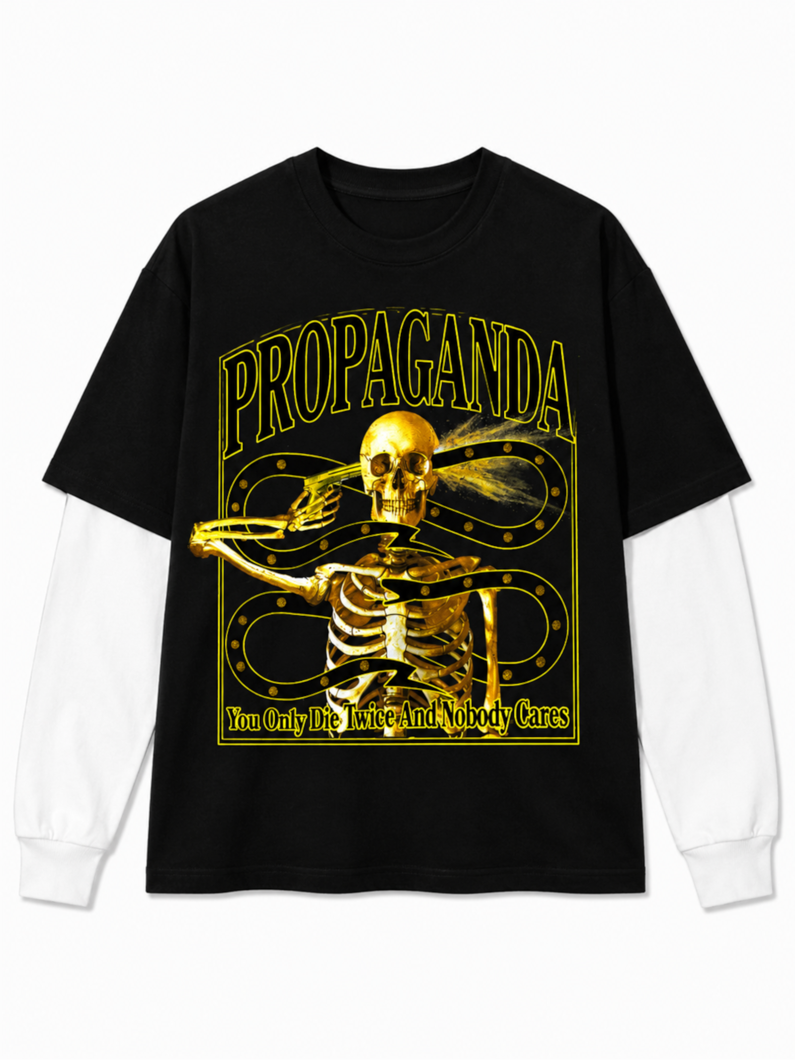 T-shirt Propaganda Nero doppia manica TS993 BLACK PROPAGANDA 