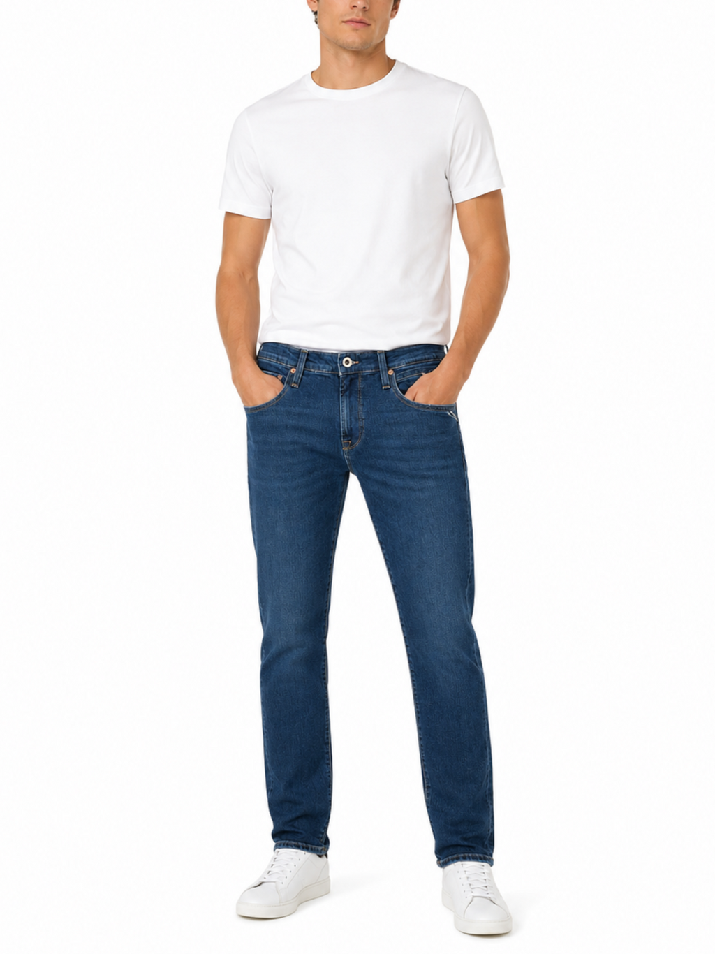 Jeans Replay Aideen Straight Medium Blue Denim M1075 285200C007 REPLAY 