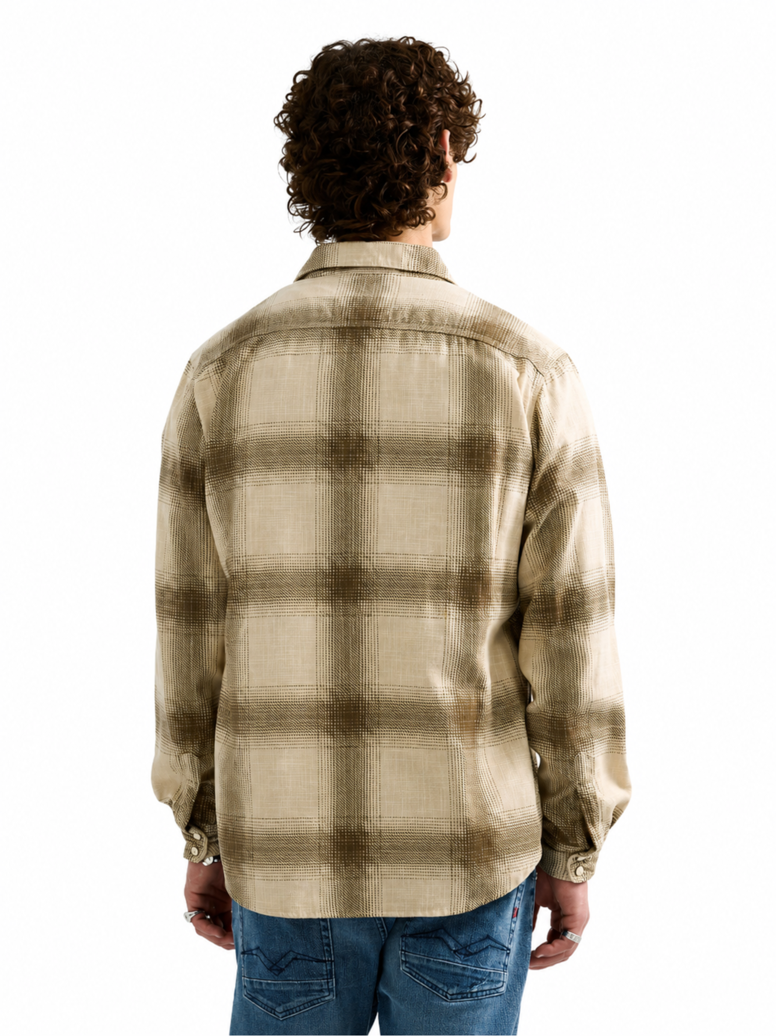 Camicia Replay Beige Western check a quadri M107F CO53 REPLAY 