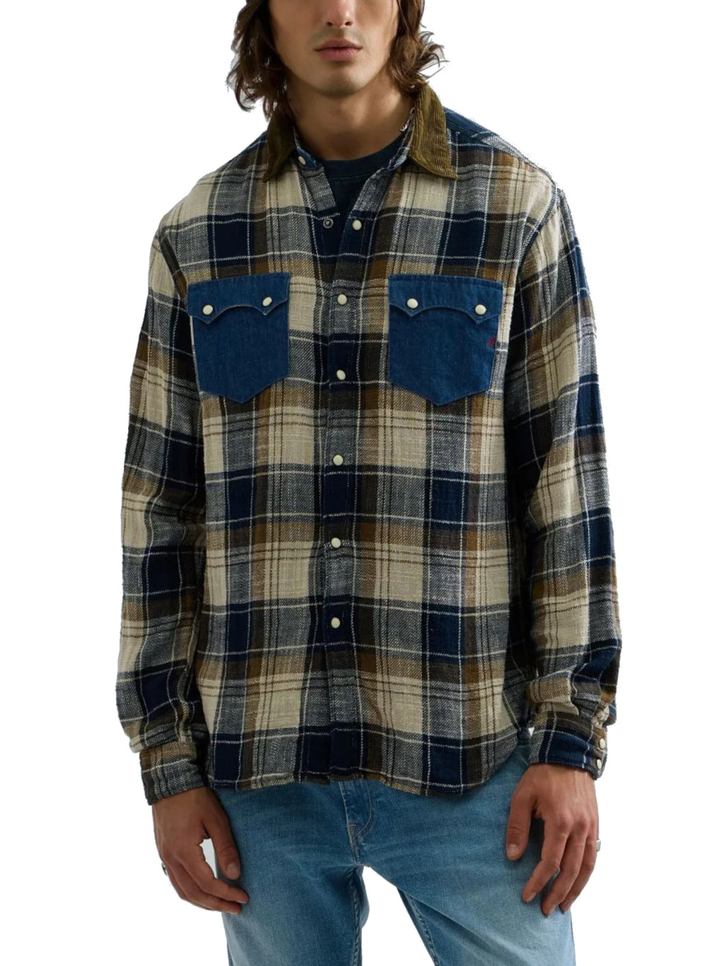 Camicia Replay beige a quadri M13MJ C04U REPLAY 