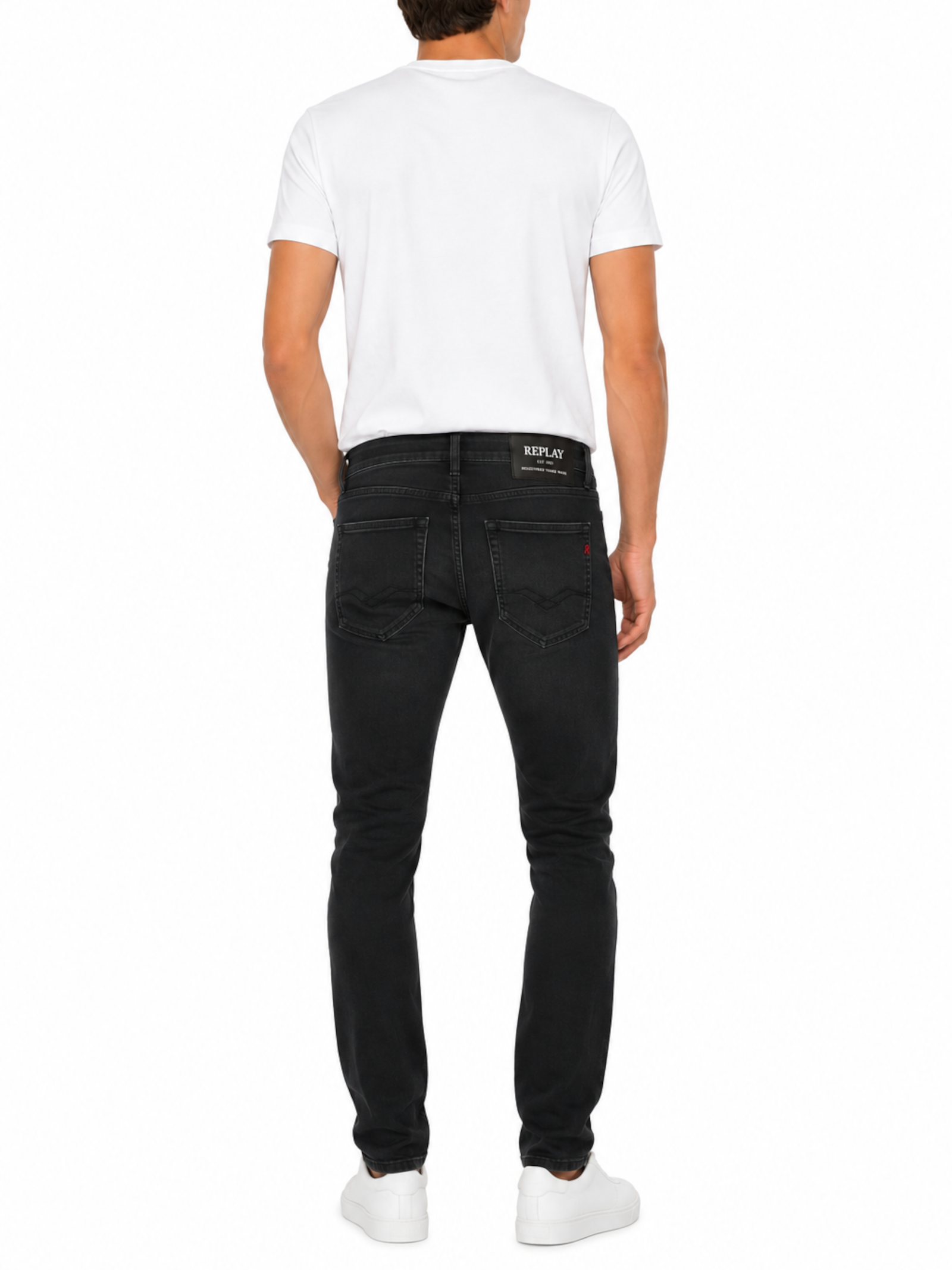 Jeans Replay Grover Straight Nero MA972 103C36097 REPLAY 
