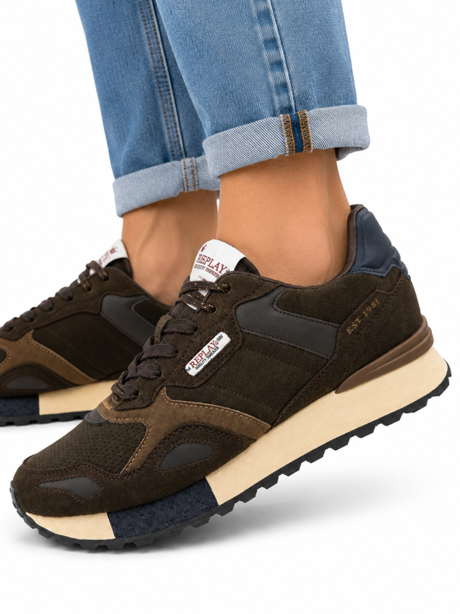 Sneaker Replay Marrone Uomo RSY30201S COFFEE REPLAY 