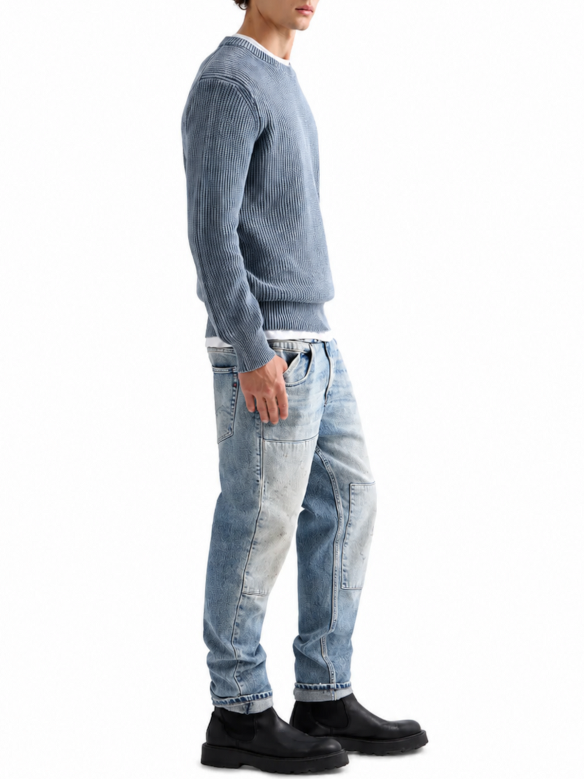 Maglia Replay Blu stonewash UK00AS C07W REPLAY 