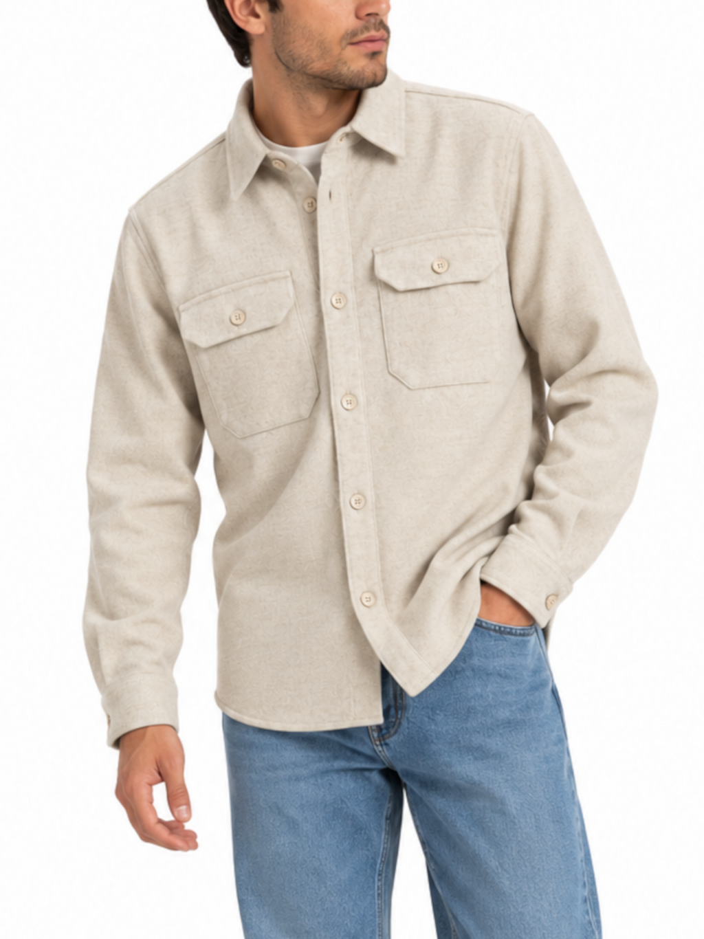 Camicia SEINSE Beige in flanella CI1163 BEIGE SEINSE 