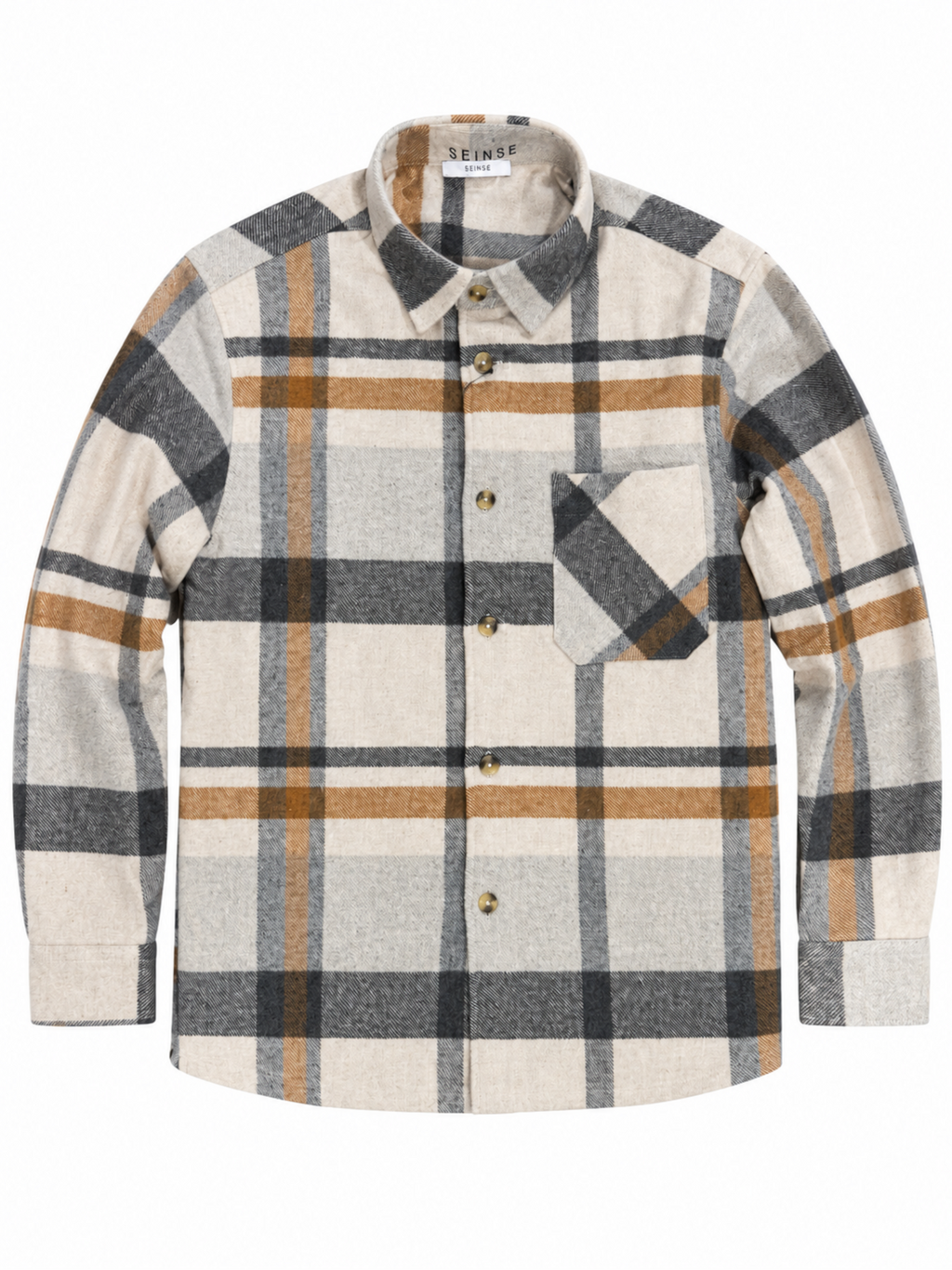 Camicia SEINSE Beige in flanella quadro CI1165 BEIGE SEINSE 