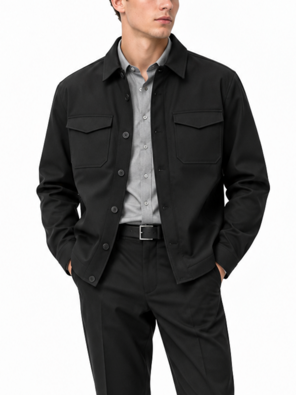 Overshirt Seinse Nero con colletto GBI1151 NERO SEINSE 