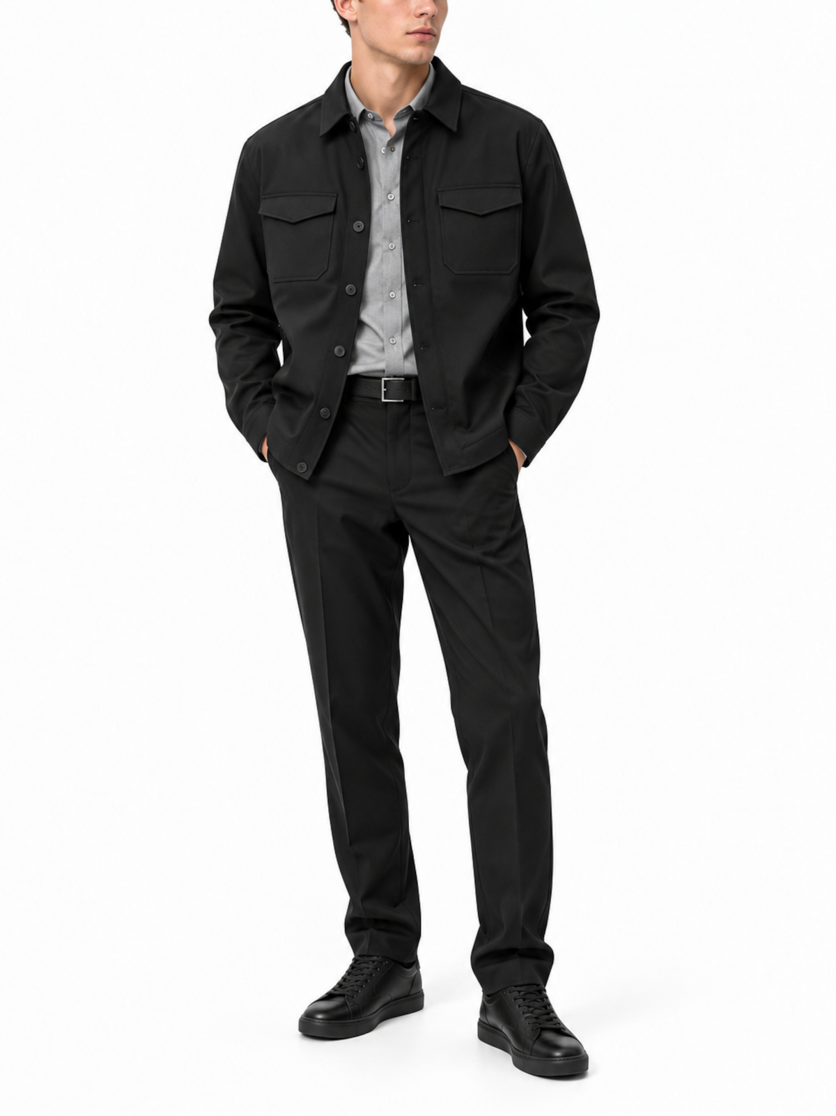 Overshirt Seinse Nero con colletto GBI1151 NERO SEINSE 
