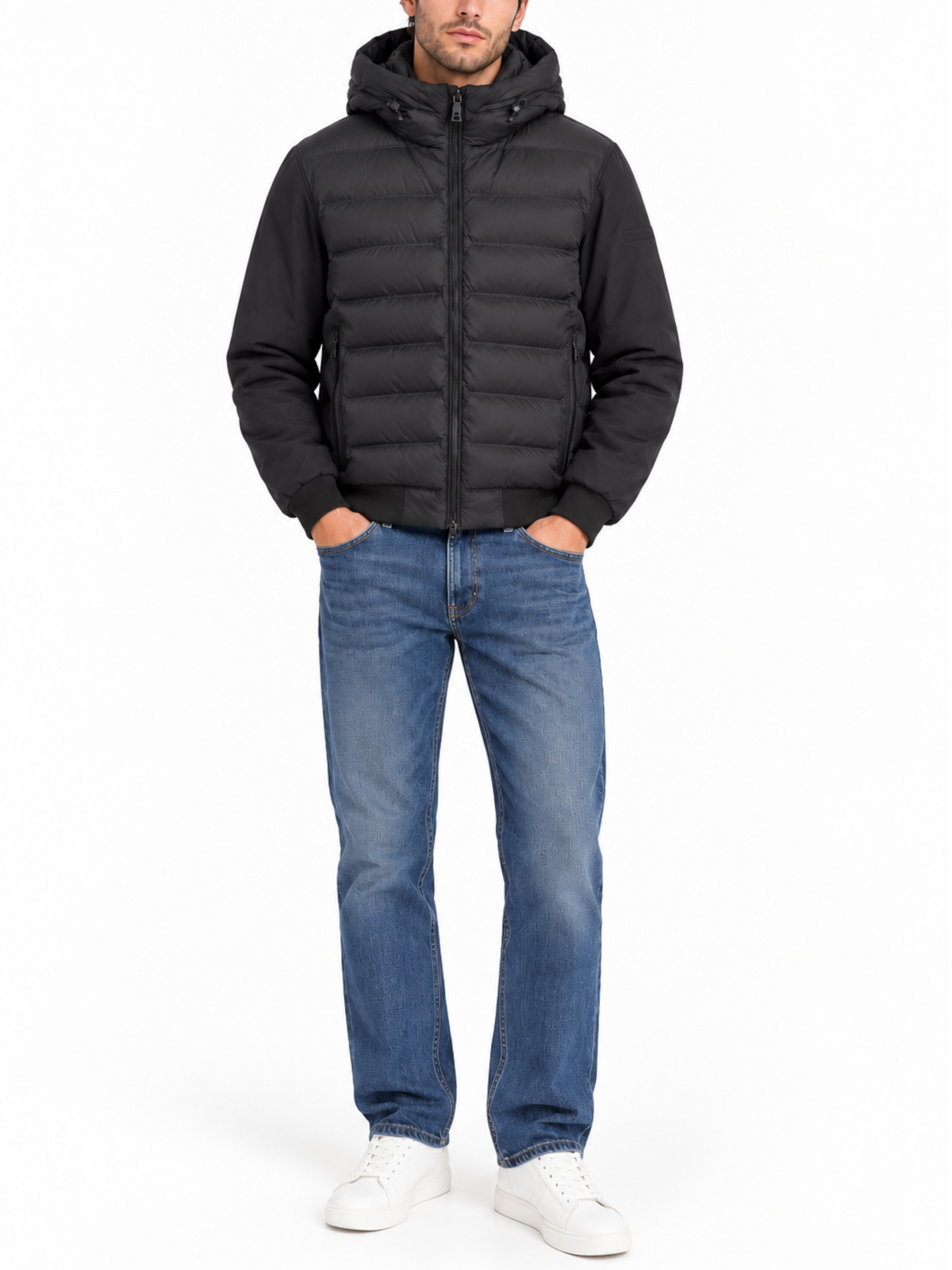 Piumino Seinse Nero con cappuccio GBI1170 NERO SEINSE 
