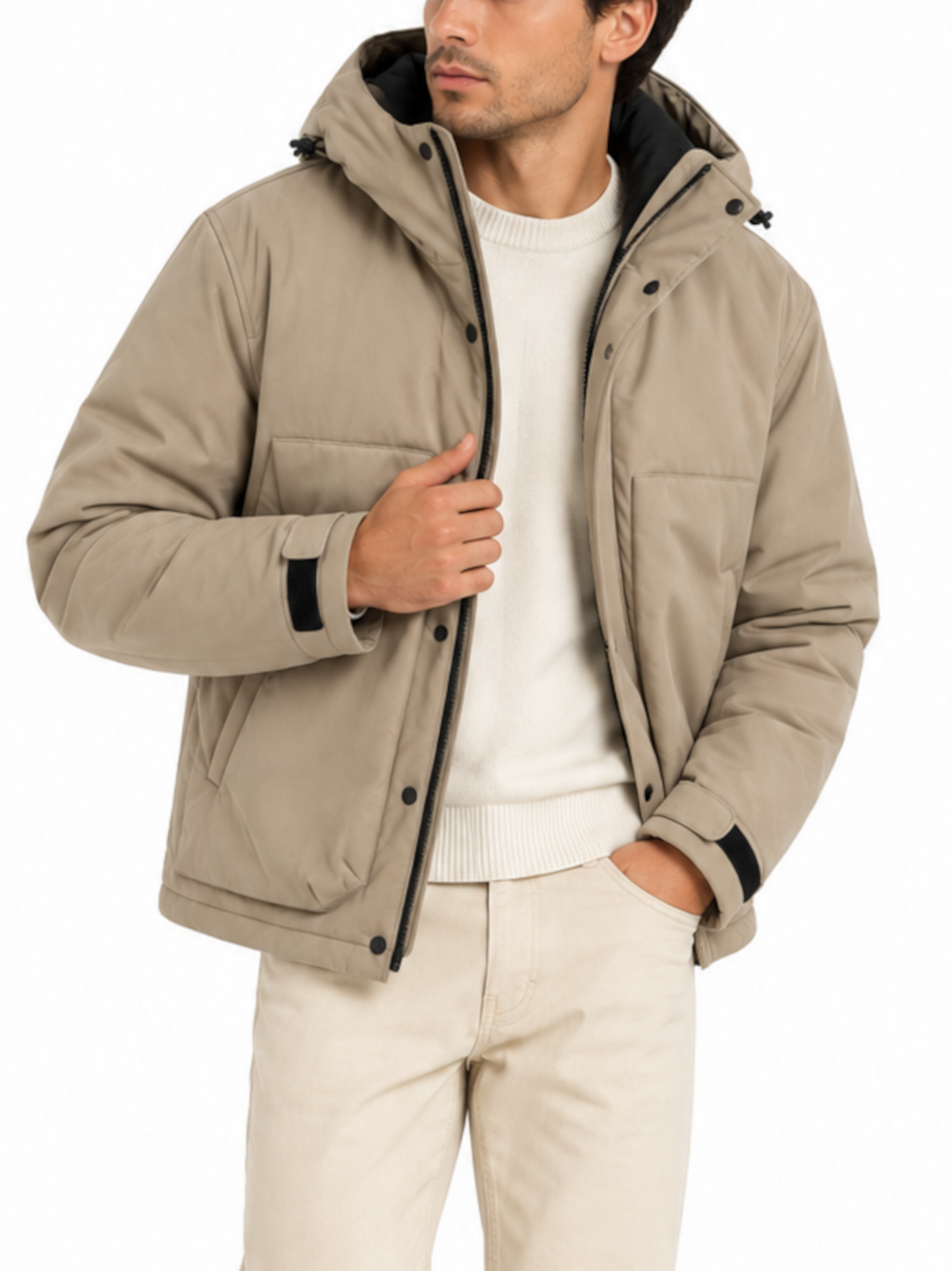 Giubbotto Seinse Beige tecnico con cappuccio GBI1199 BEIGE SEINSE 