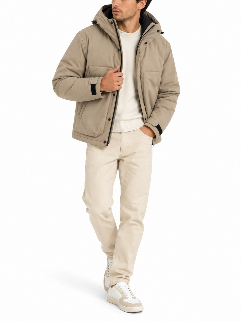 Giubbotto Seinse Beige tecnico con cappuccio GBI1199 BEIGE SEINSE 
