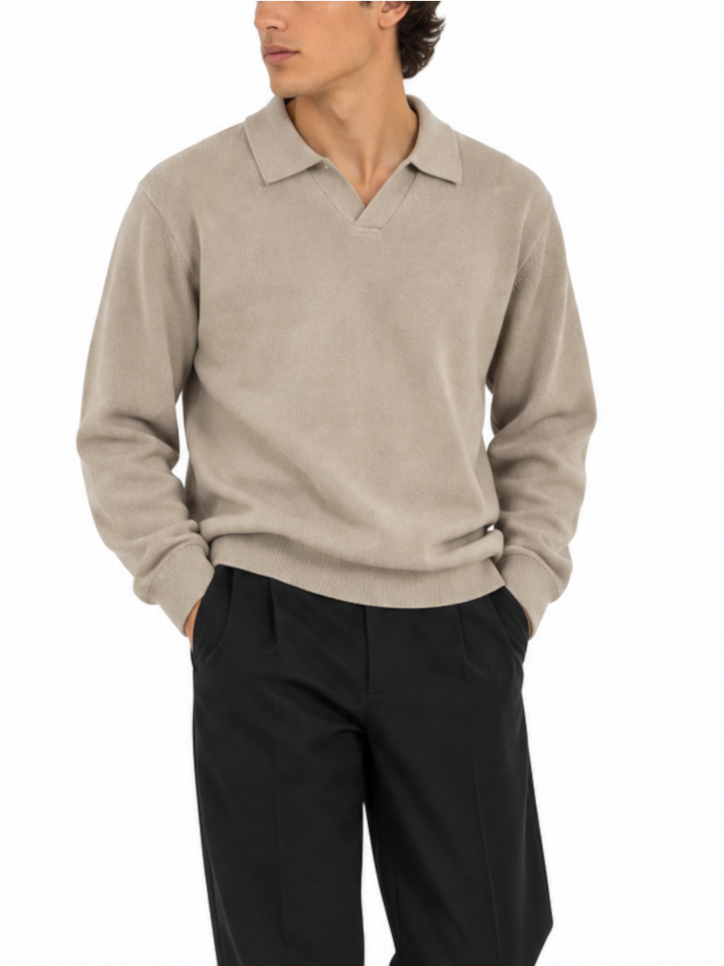 Polo Seinse Beige in maglia MI3336 GREIGE SEINSE 