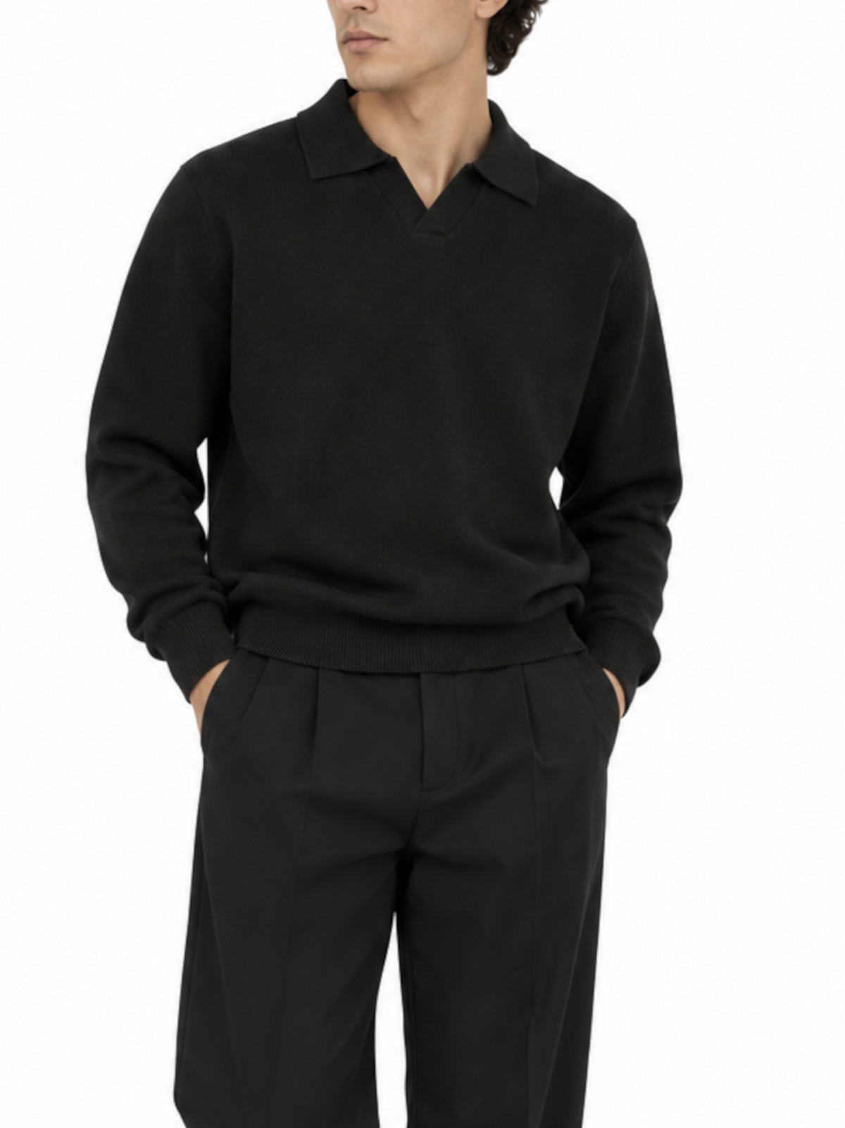 Polo Seinse Nero in maglia MI3336 NERO SEINSE 