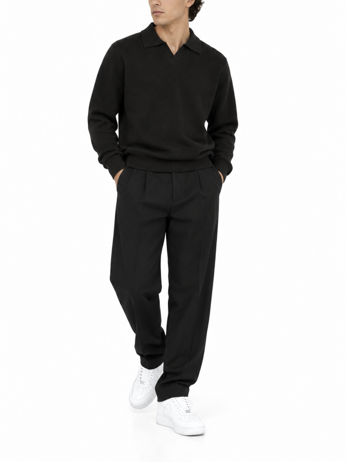 Polo Seinse Nero in maglia MI3336 NERO SEINSE 