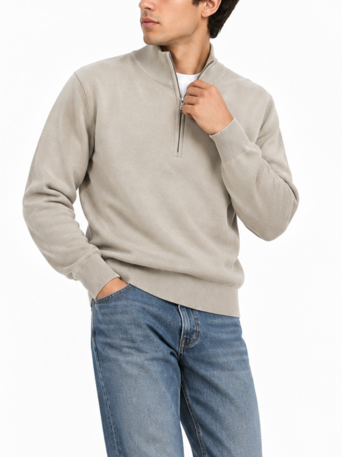 Maglia Seinse Beige mezza zip MI3371 GREIGE SEINSE 