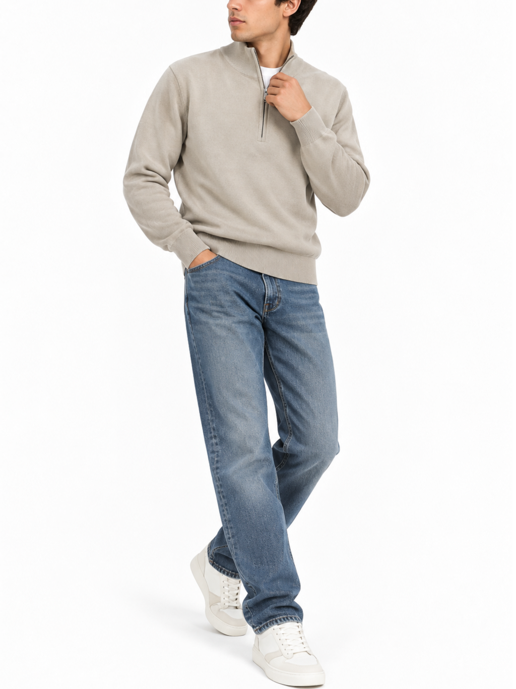 Maglia Seinse Beige mezza zip MI3371 GREIGE SEINSE 