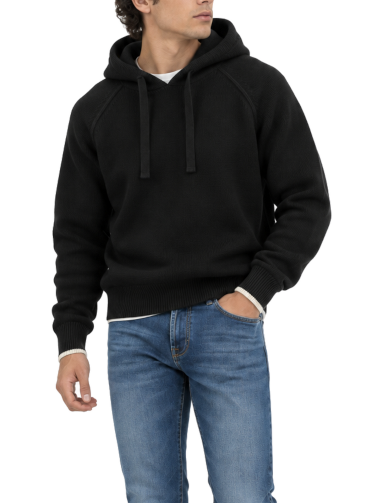 Felpa in maglia Seinse Nero con cappuccio MI3376 NERO SEINSE 