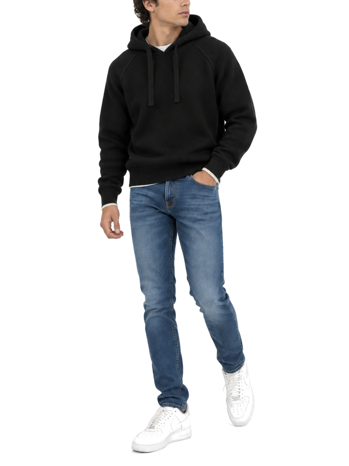 Felpa in maglia Seinse Nero con cappuccio MI3376 NERO SEINSE 