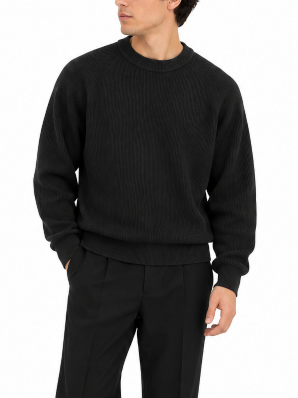Maglia Seinse Nero a costine MI3386 NERO SEINSE 