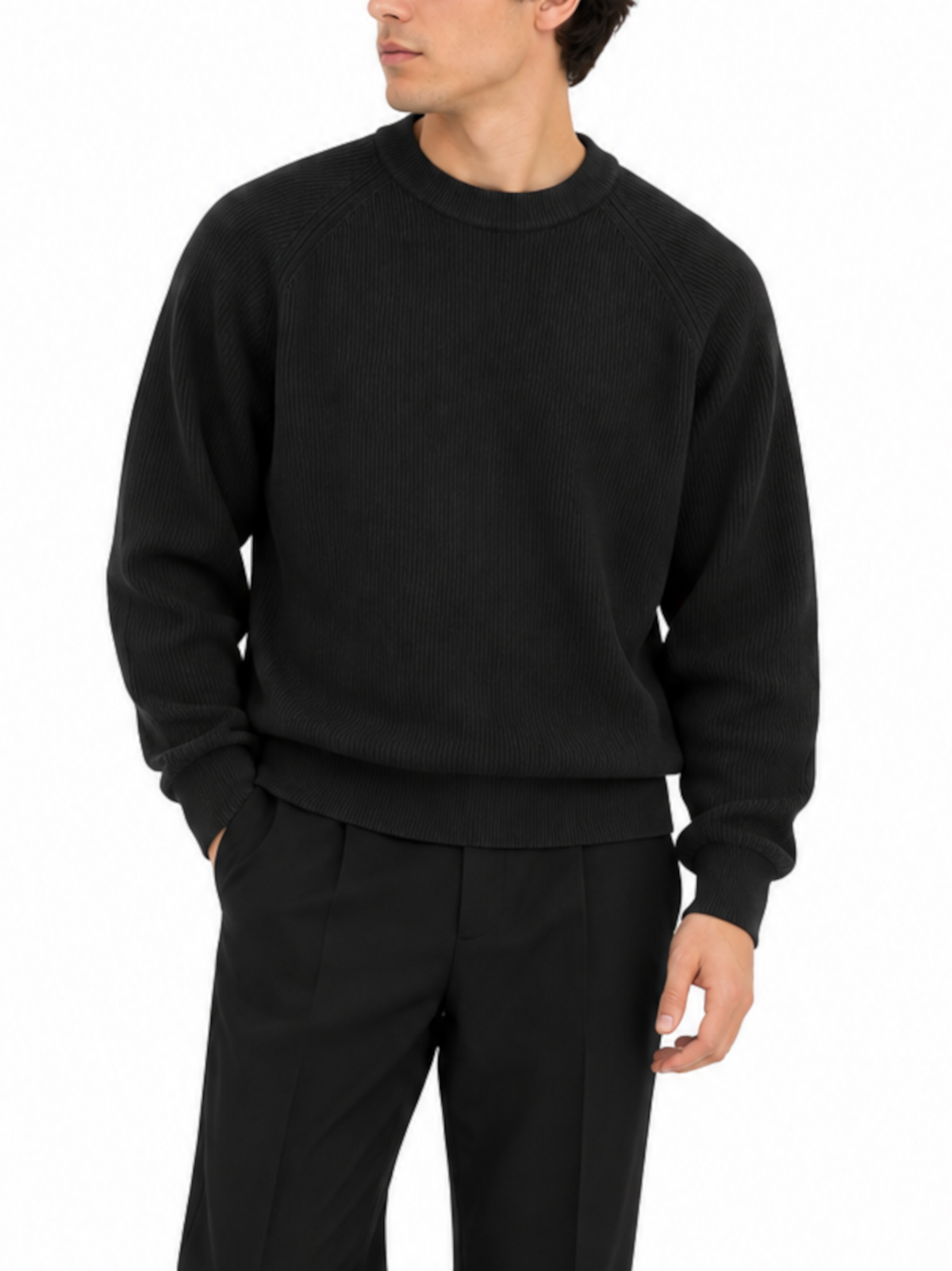 Maglia Seinse Nero a costine MI3386 NERO SEINSE 