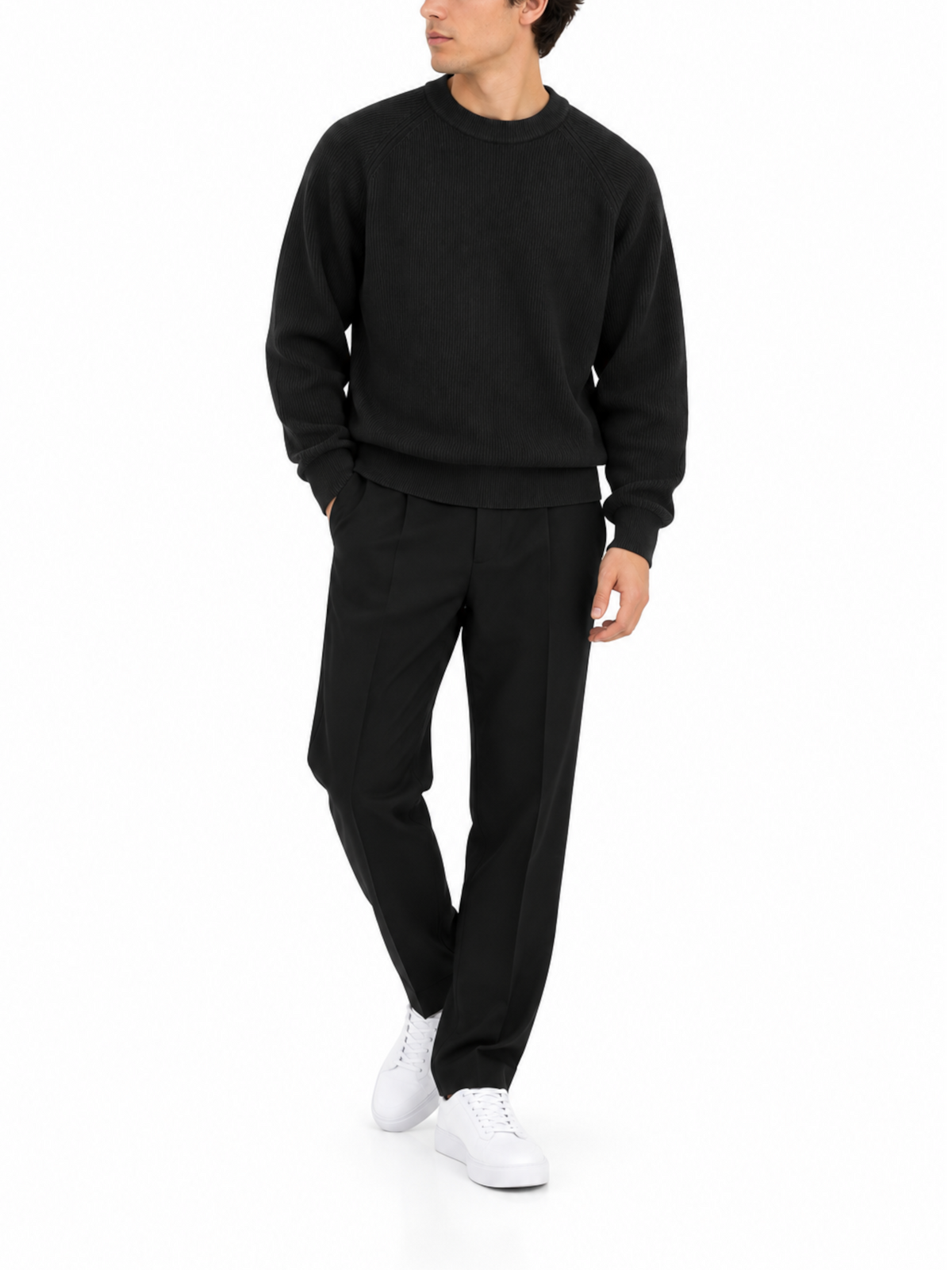 Maglia Seinse Nero a costine MI3386 NERO SEINSE 