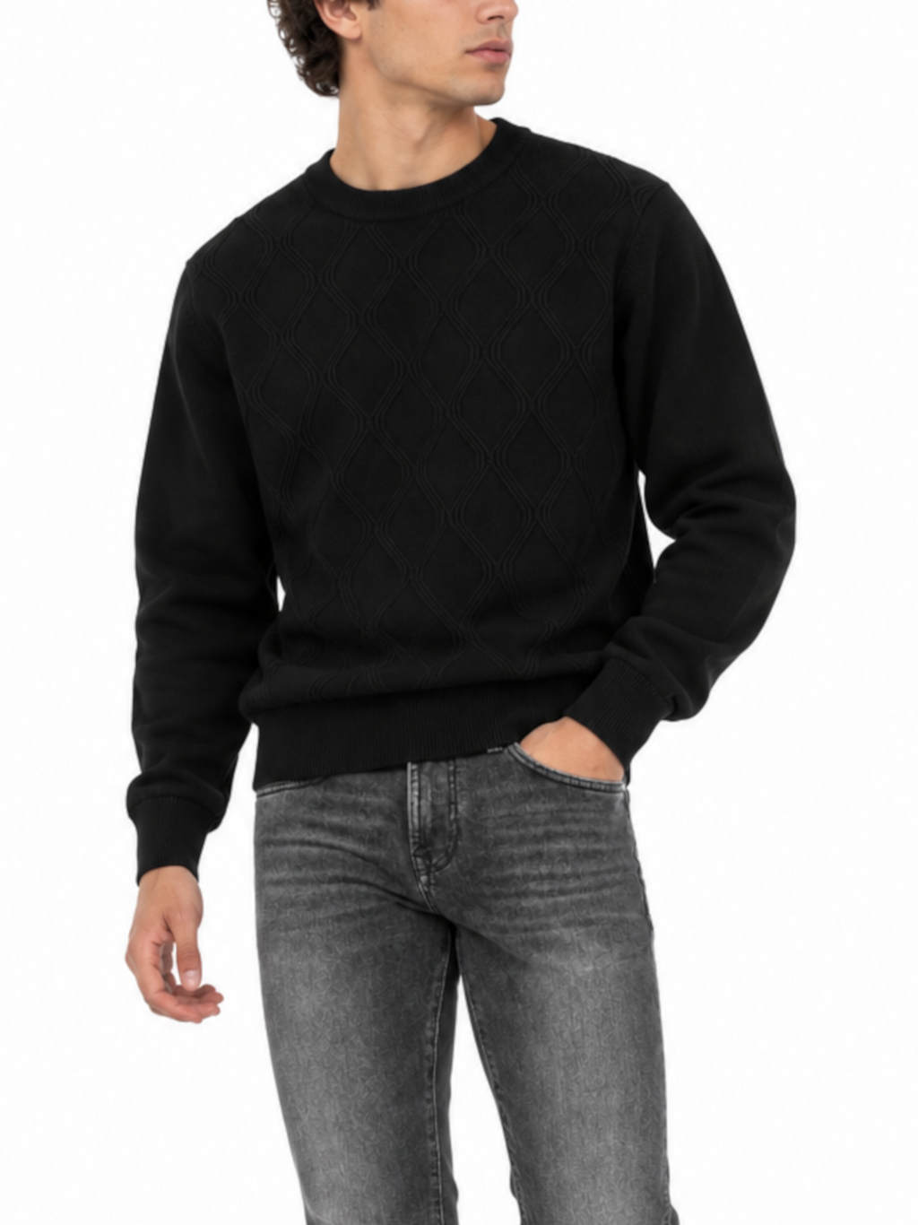 Maglia Seinse Nero lavorata MI3410 NERO SEINSE 