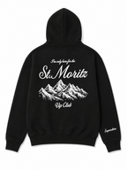 Felpa Superculture Nero St Moritz cappuccio  laccio trakking A3007 NERO SUPERCULTURE 